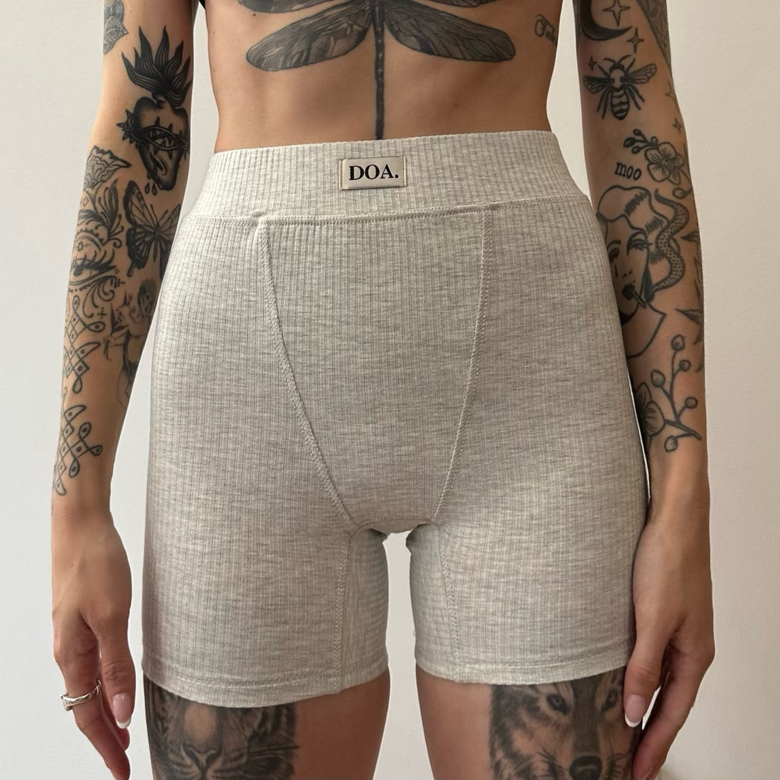 Bamboo Ribbed Boxer Shorts - Grey