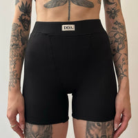 Ribbed Boxer Shorts - Black
