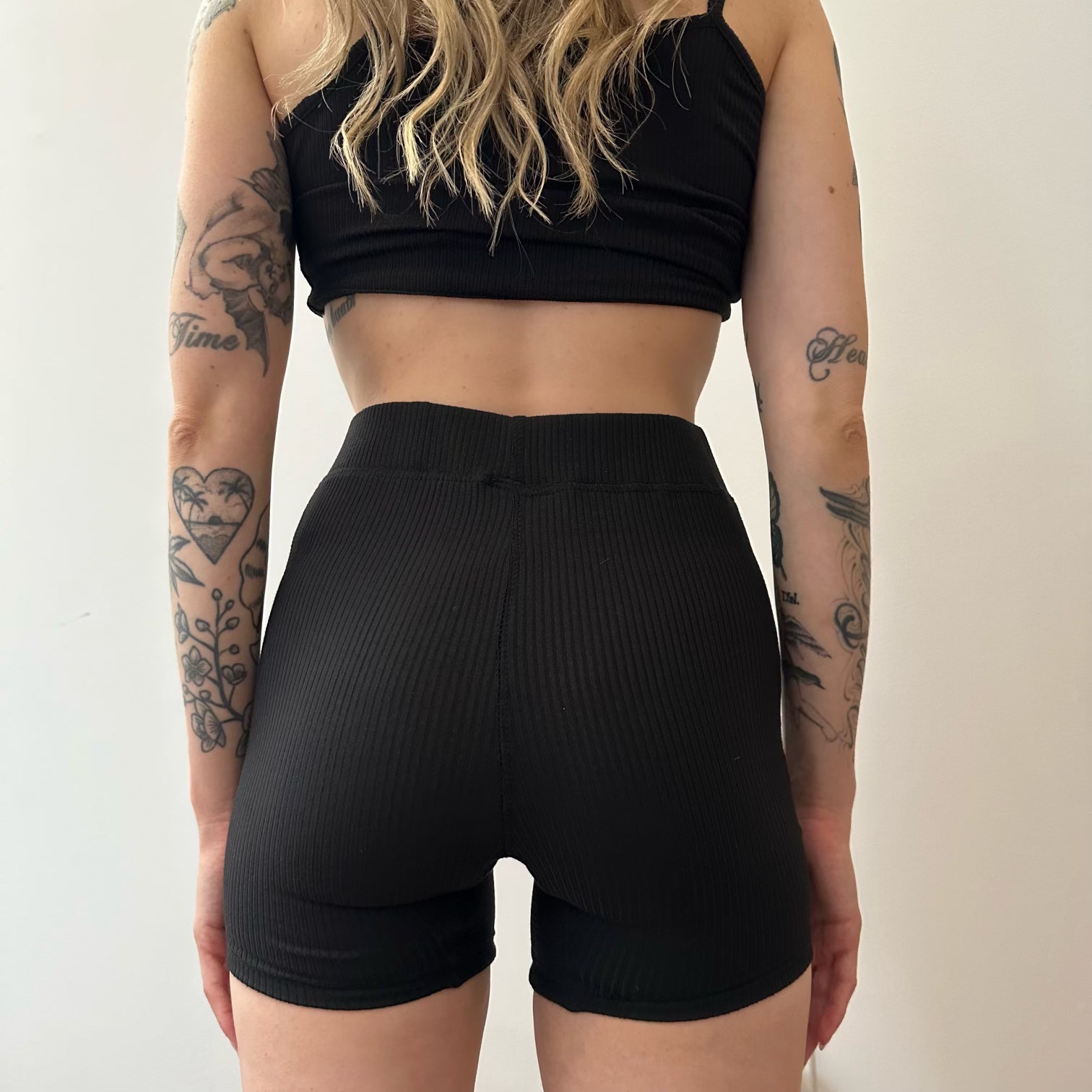 Ribbed Boxer Shorts - Black