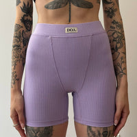 Bamboo Ribbed Boxer Shorts - Lilac