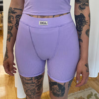 Bamboo Ribbed Boxer Shorts - Lilac