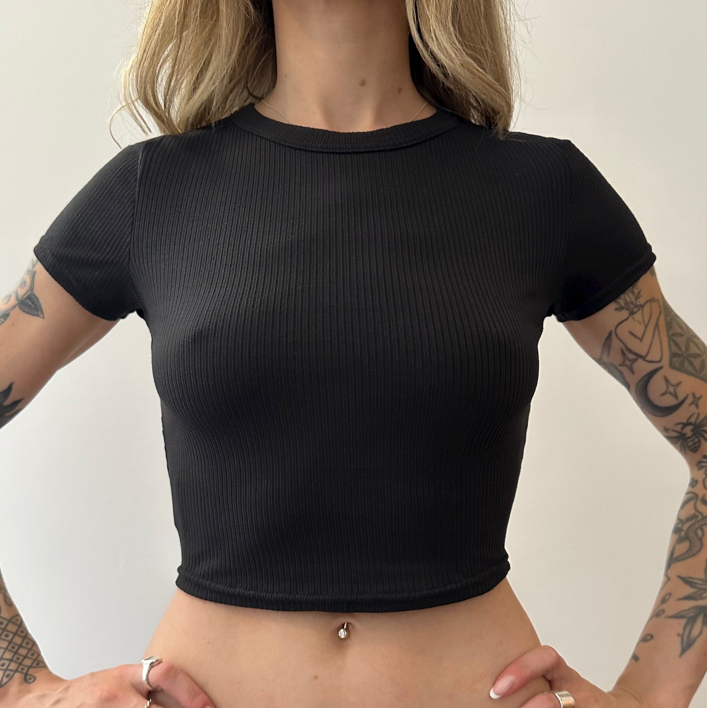 Ribbed Baby Tee - Black