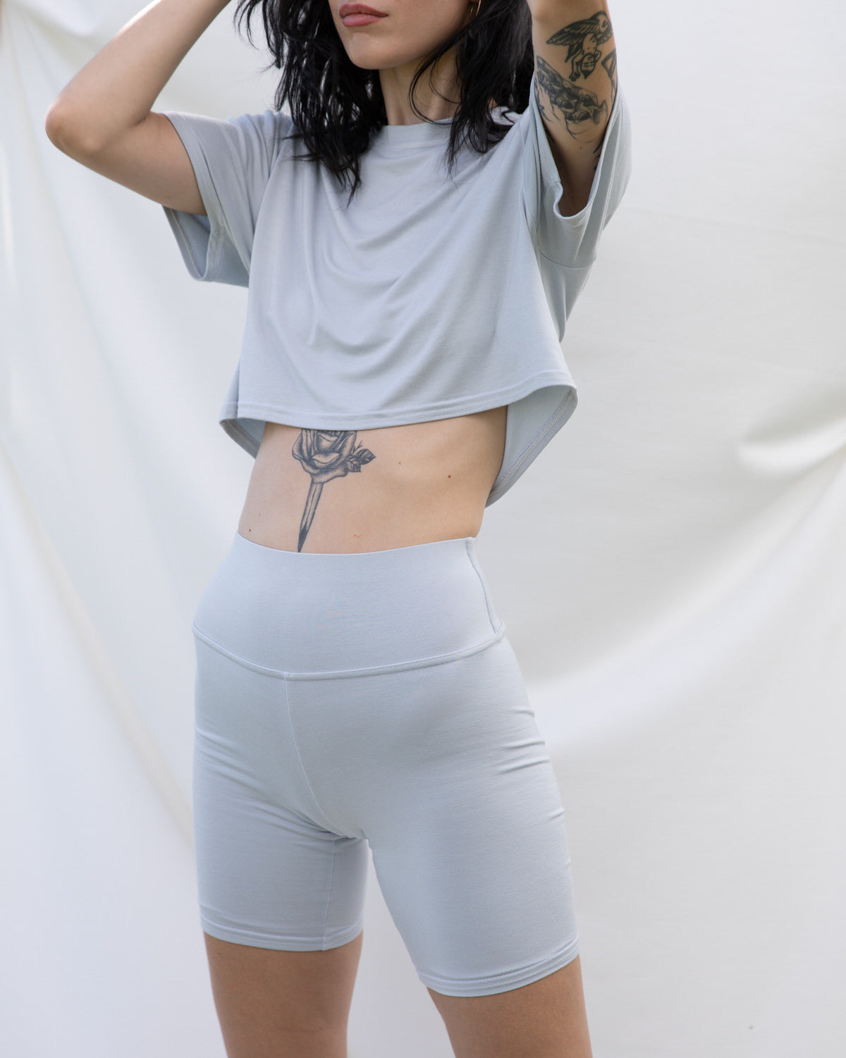 Baby Blue Cloudy Doubled Shorts