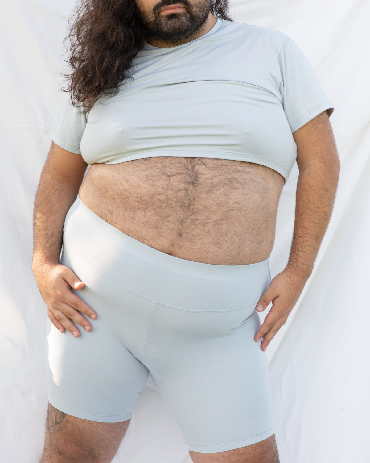 Baby Blue Cloudy Doubled Shorts