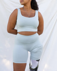 Baby Blue Cloudy Doubled Shorts