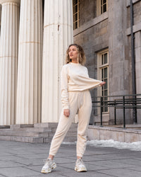 Below Zero Cream Fleece Sweatpants