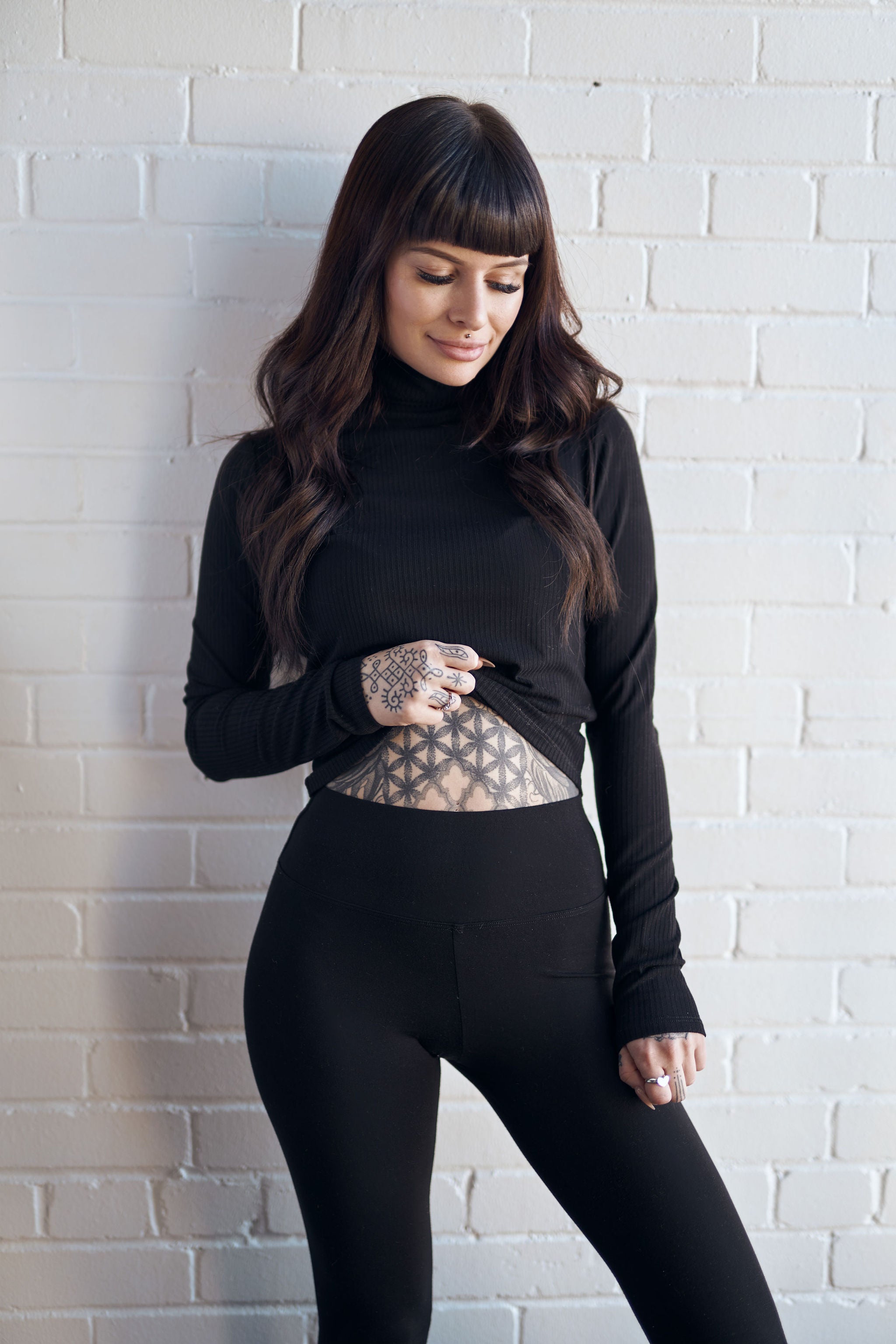 SoftAsButter™ Black Ribbed Turtleneck